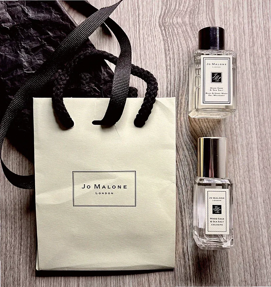 Jo Malone Wood Sage & Sea Salt Cologne Spray 9ml .3 Fl Oz + Body Wash Sample